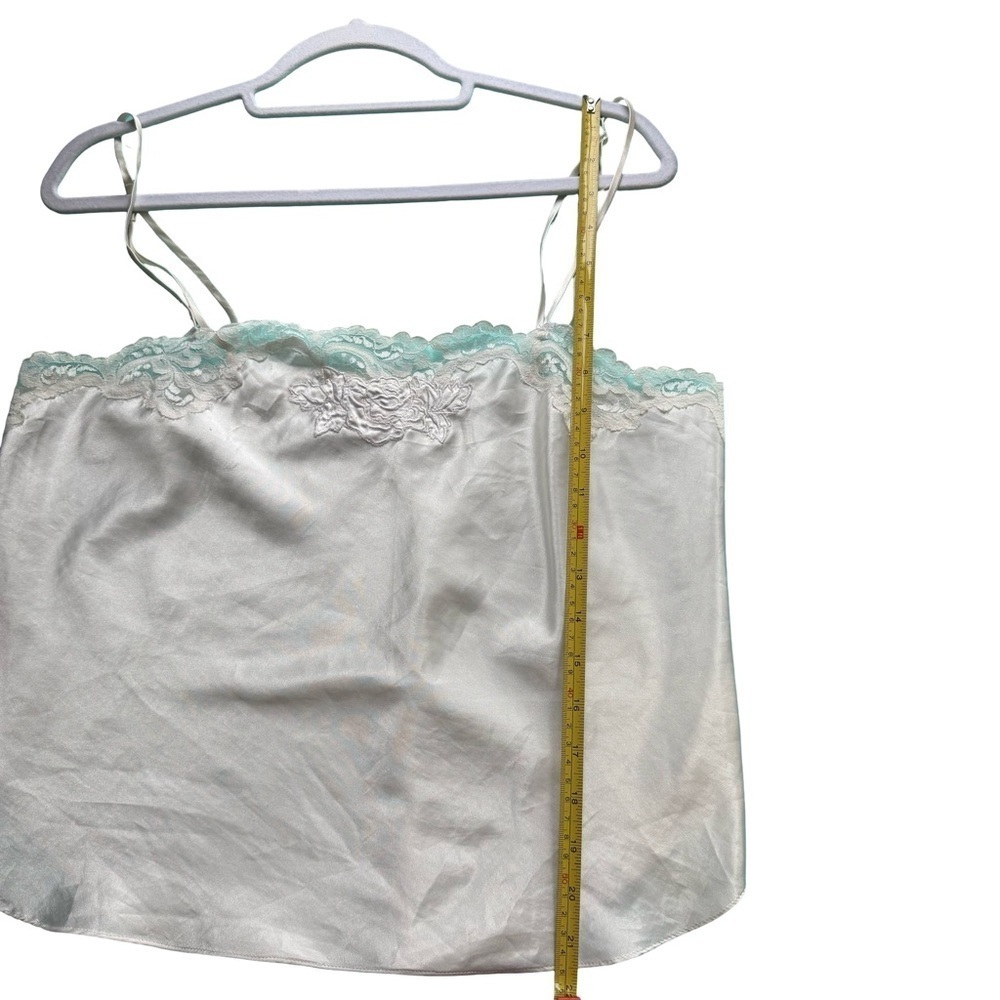 Linda for Eaton Vintage 80s 90s Ivory Lace Trim Camisole Top Size L Romantic - Picture 6 of 10